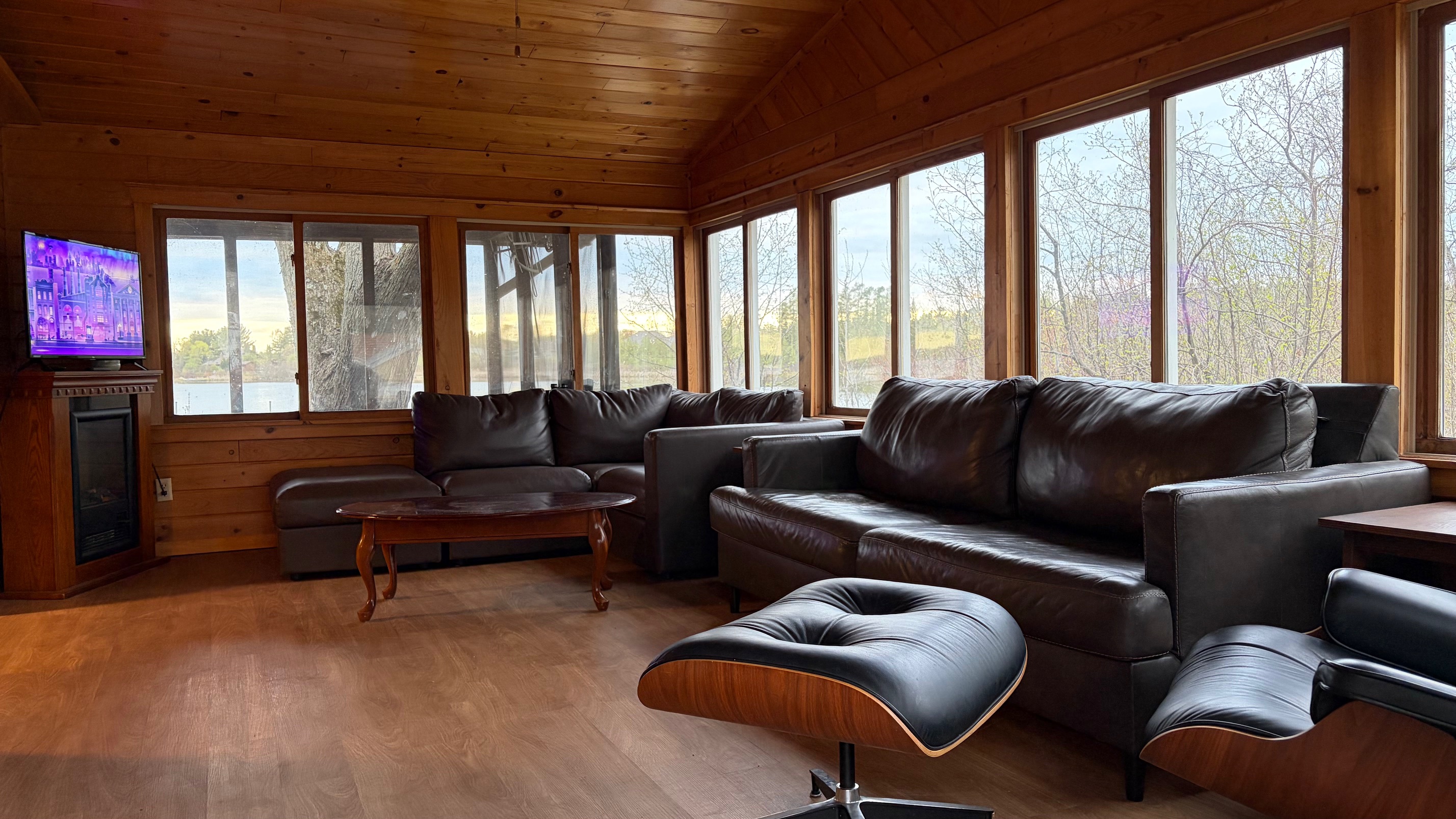 Screened porch interior
