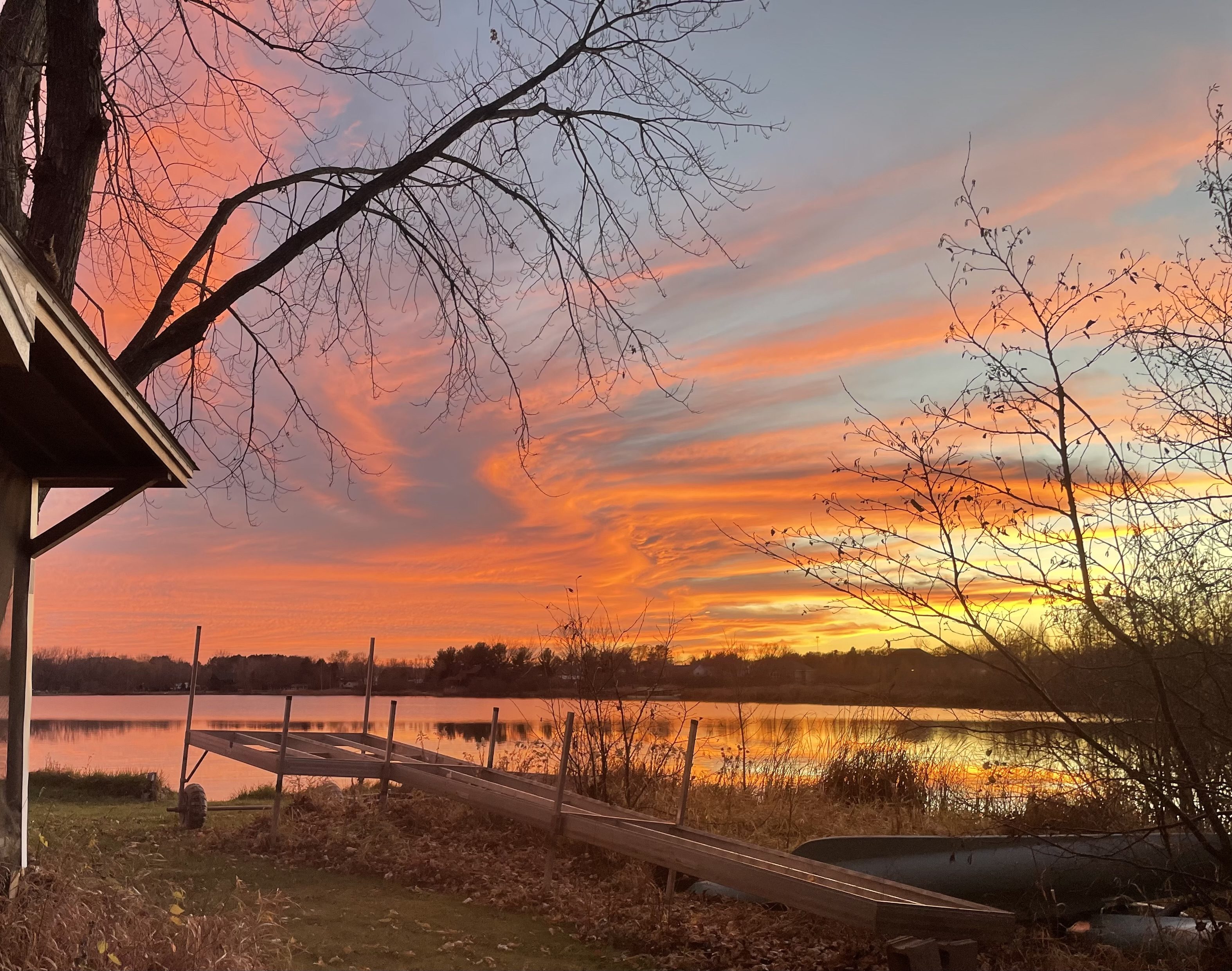 Dramatic sunset over Long Lake